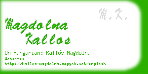 magdolna kallos business card